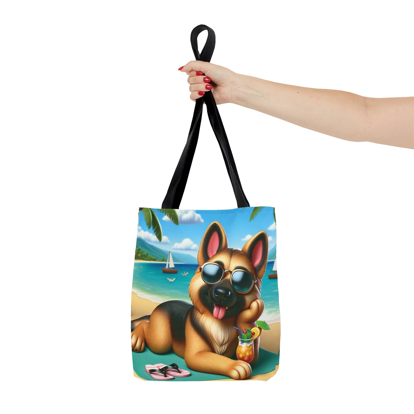 Tote Bag, Dog on Beach, German Shepherd, Tote bag, awd-1212