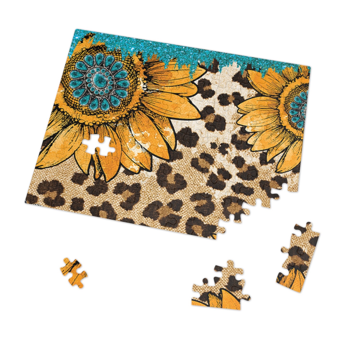 Puzzle, Western, Sunflowers, Personalised/Non-Personalised (30, 110, 252, 500,1000-Piece) awd-604