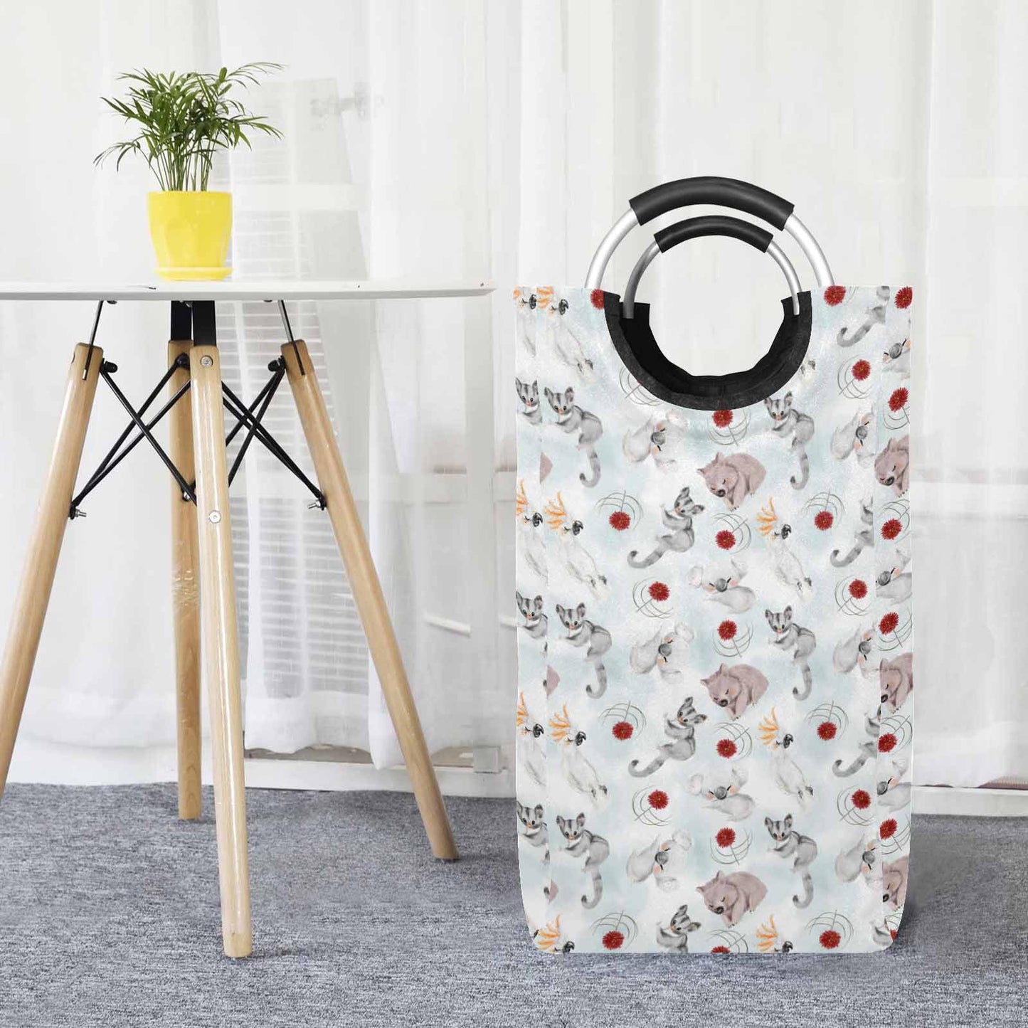 Australian Animals Koala, Sugar Glider, Wombat  Square Laundry Basket