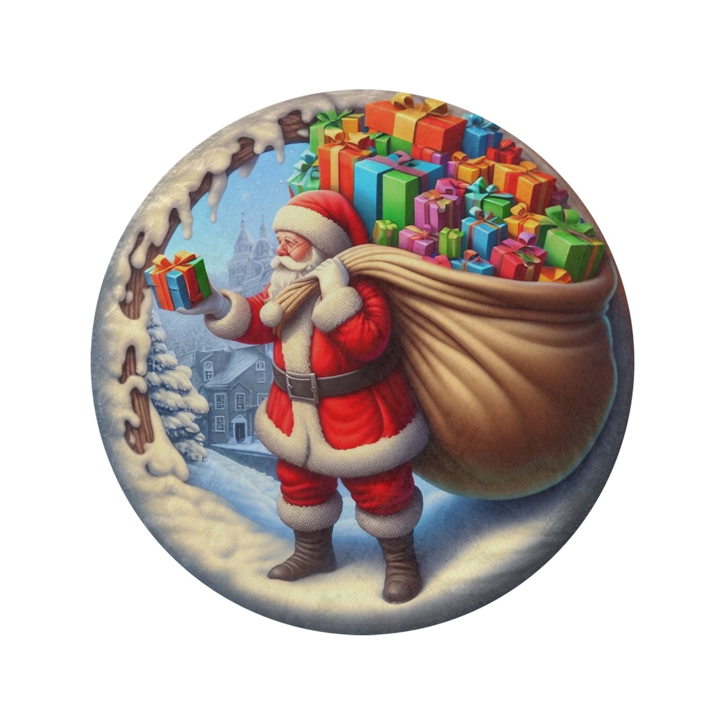 Santa Circular Micro Fleece Blanket