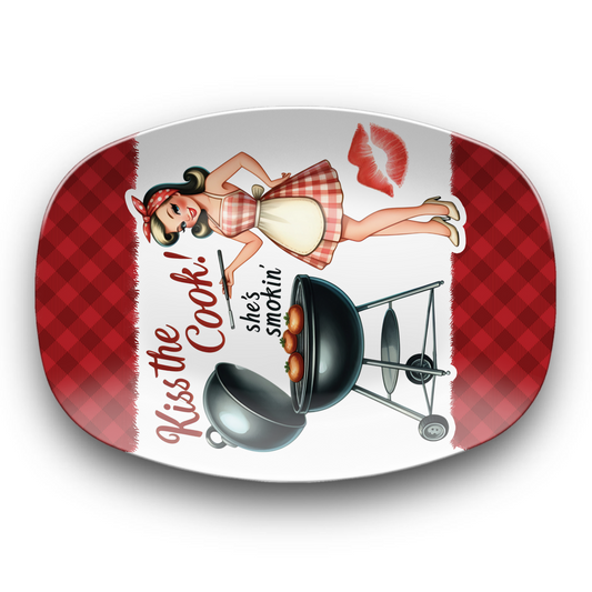 BBQ Platter Kiss the Cook, 10"x14" Platter