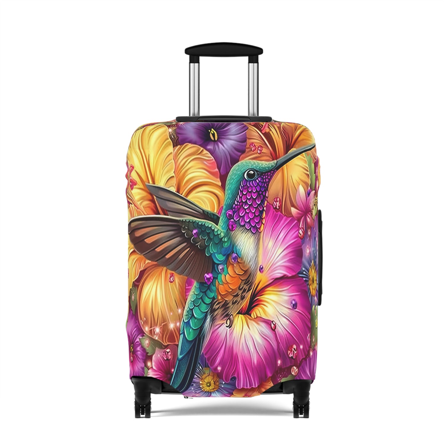 Luggage Cover, Floral Hummingbird, awd-3098