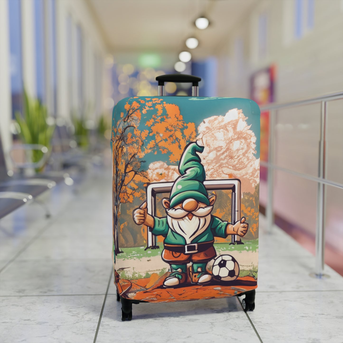 Luggage Cover, Retro Soccer Gnome, awd-5028