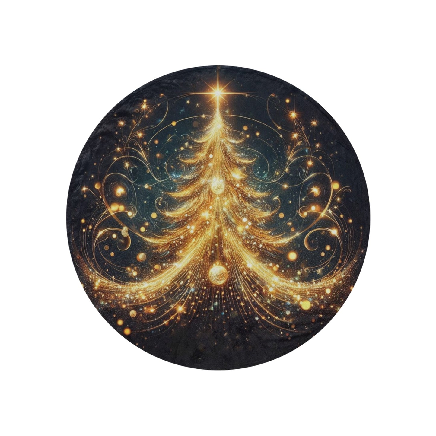 Christmas Tree Circular Micro Fleece Blanket