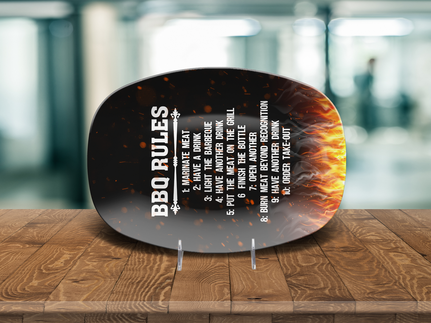 BBQ Platter BBQ Rules 10"x14" Platter