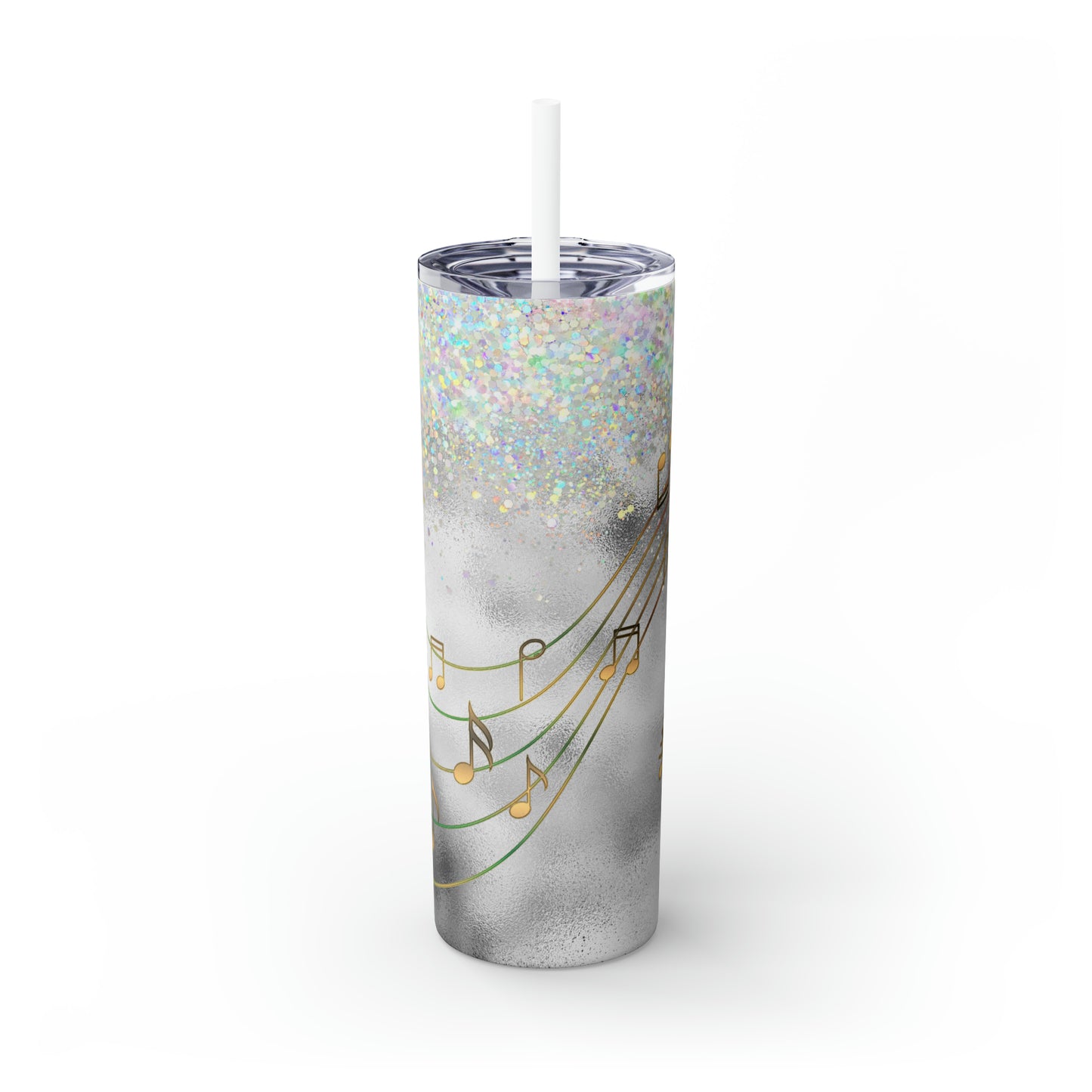 Skinny Tumbler with Straw, 20oz, Music