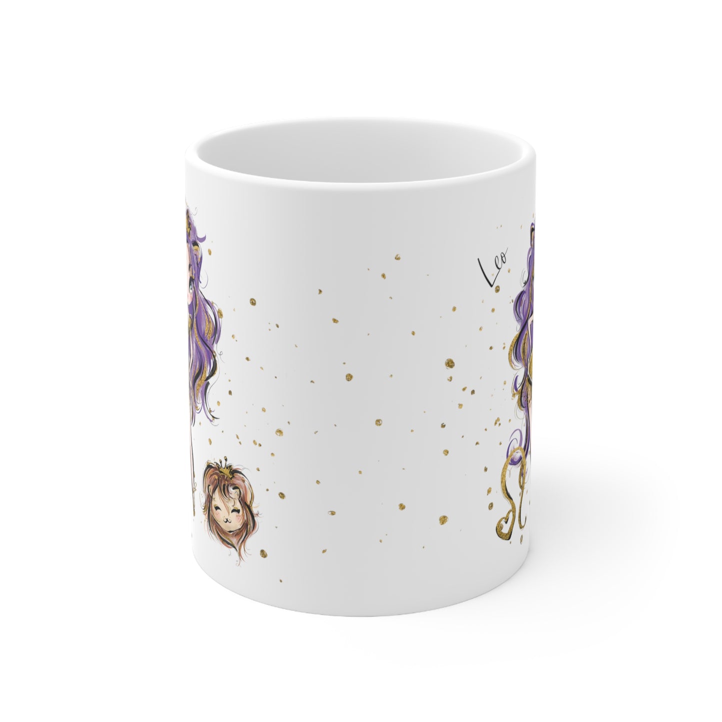 Personalised/Non Personalised Zodiac Sign, Leo, Ceramic Mug 11oz