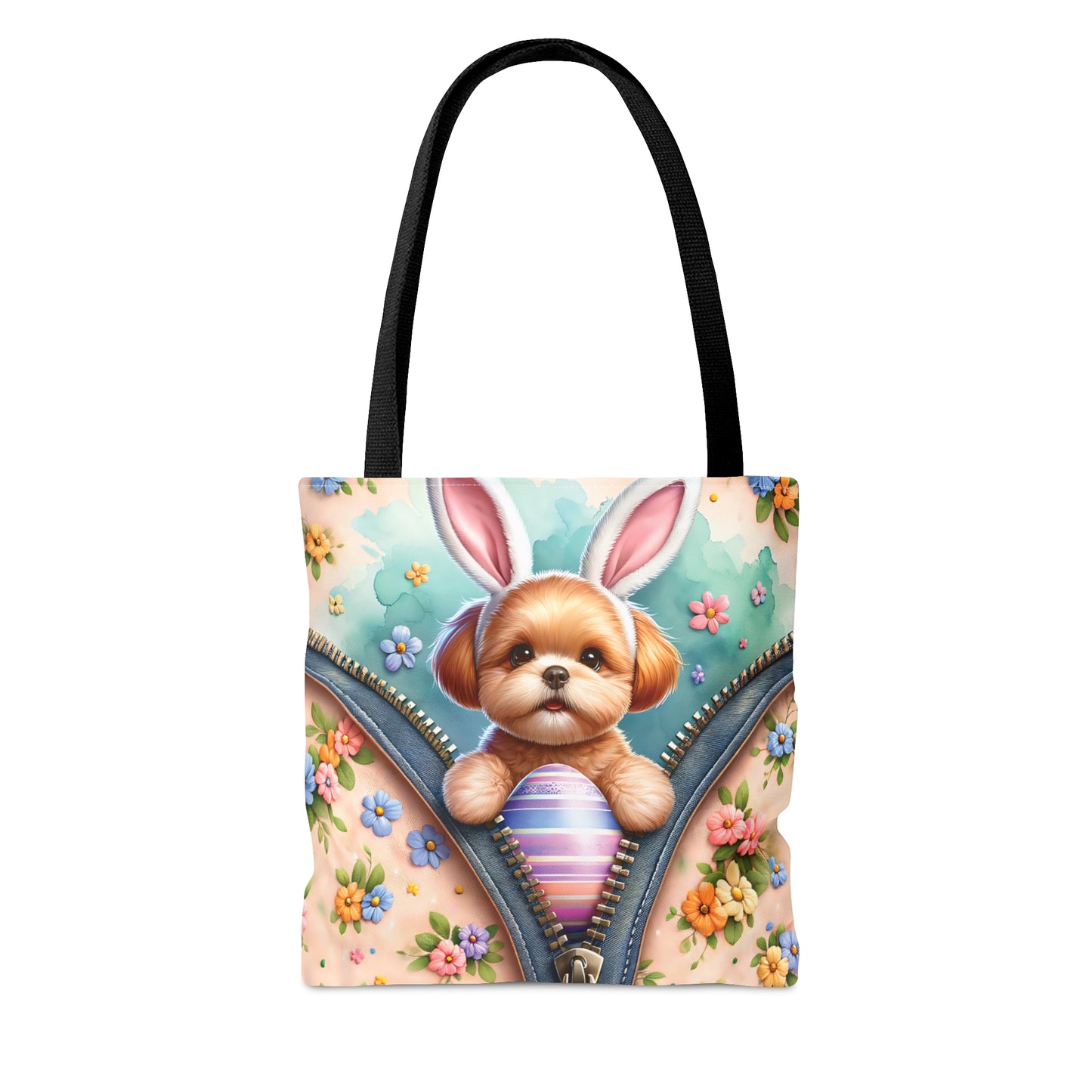 Tote Bag, Easter, Cute Dog with Bunny Ears, Personalised/Non-Personalised Tote bag