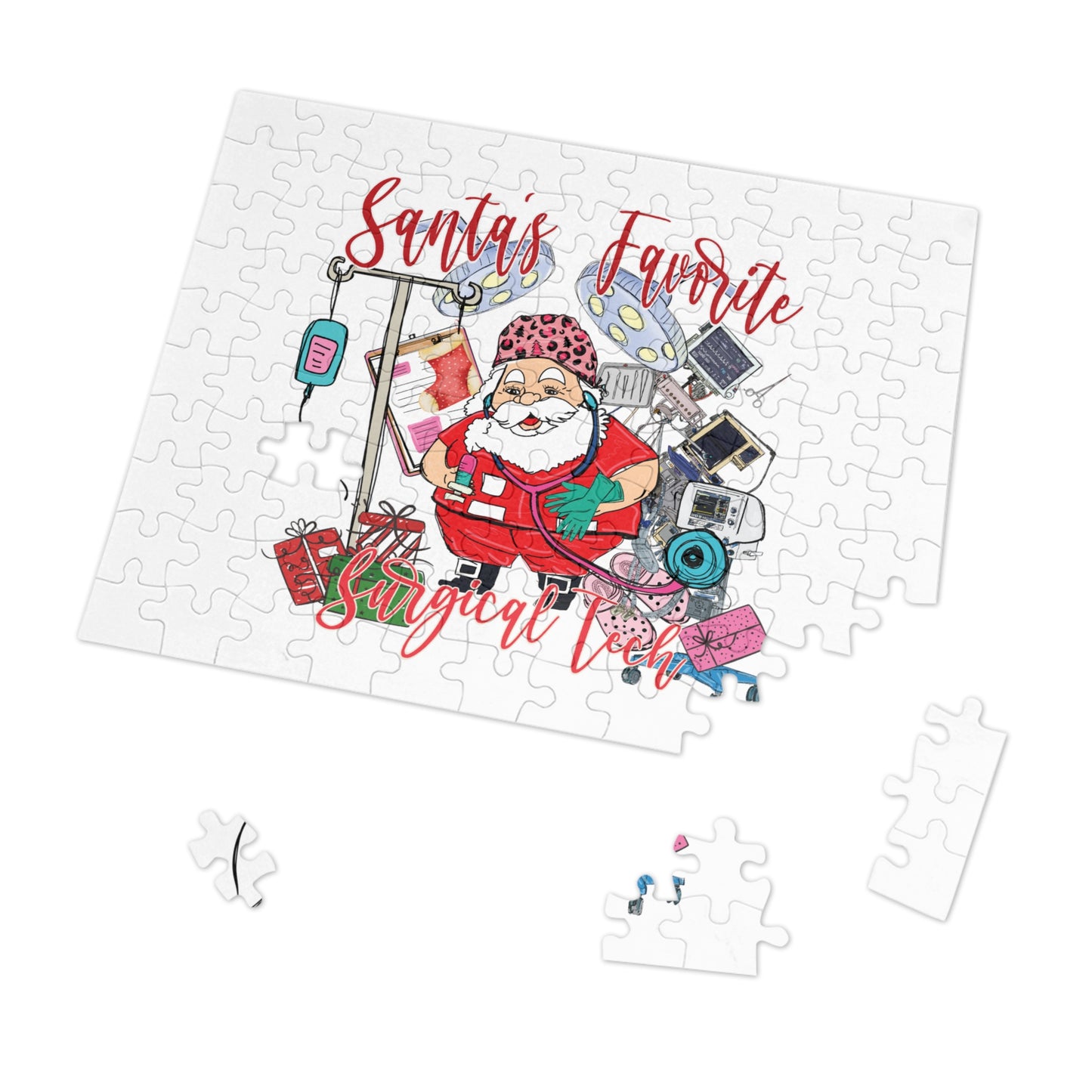 Jigsaw Puzzle, Santa's Favorite Surgical Tech, Personalised/Non-Personalised (30, 110, 252, 500,1000-Piece)