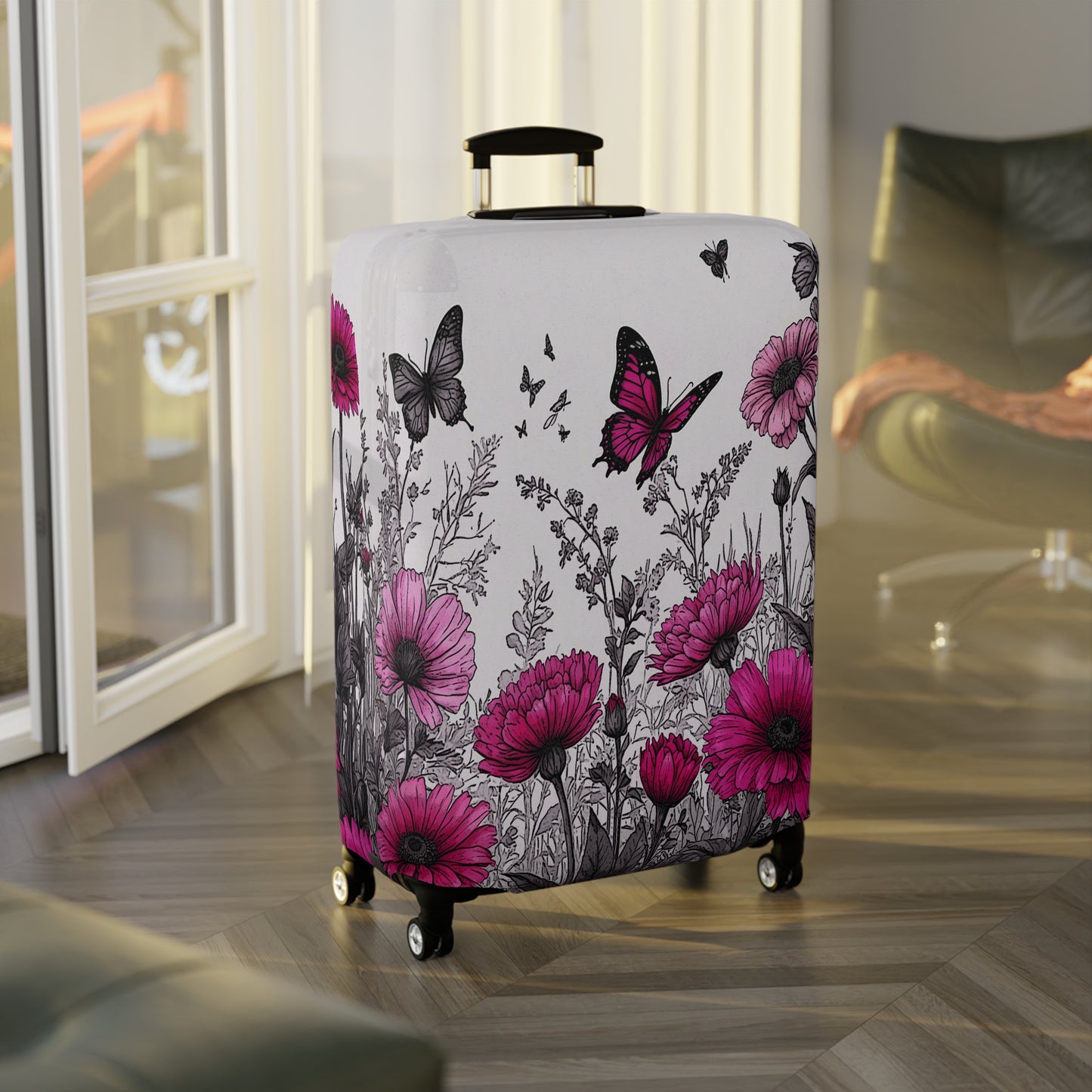 Luggage Cover, Floral and Butterflies, awd-1743