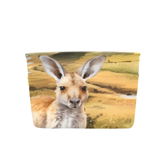 Australian Scene with Kangaroo Koala and Cockatoo Fabric Storage Basket