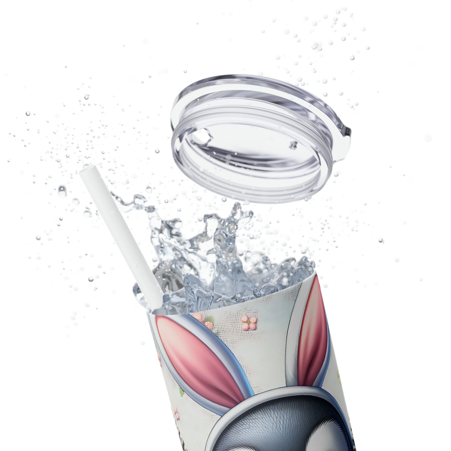 Skinny Tumbler with Straw, 20oz, Easter, Penguin, awd-1307