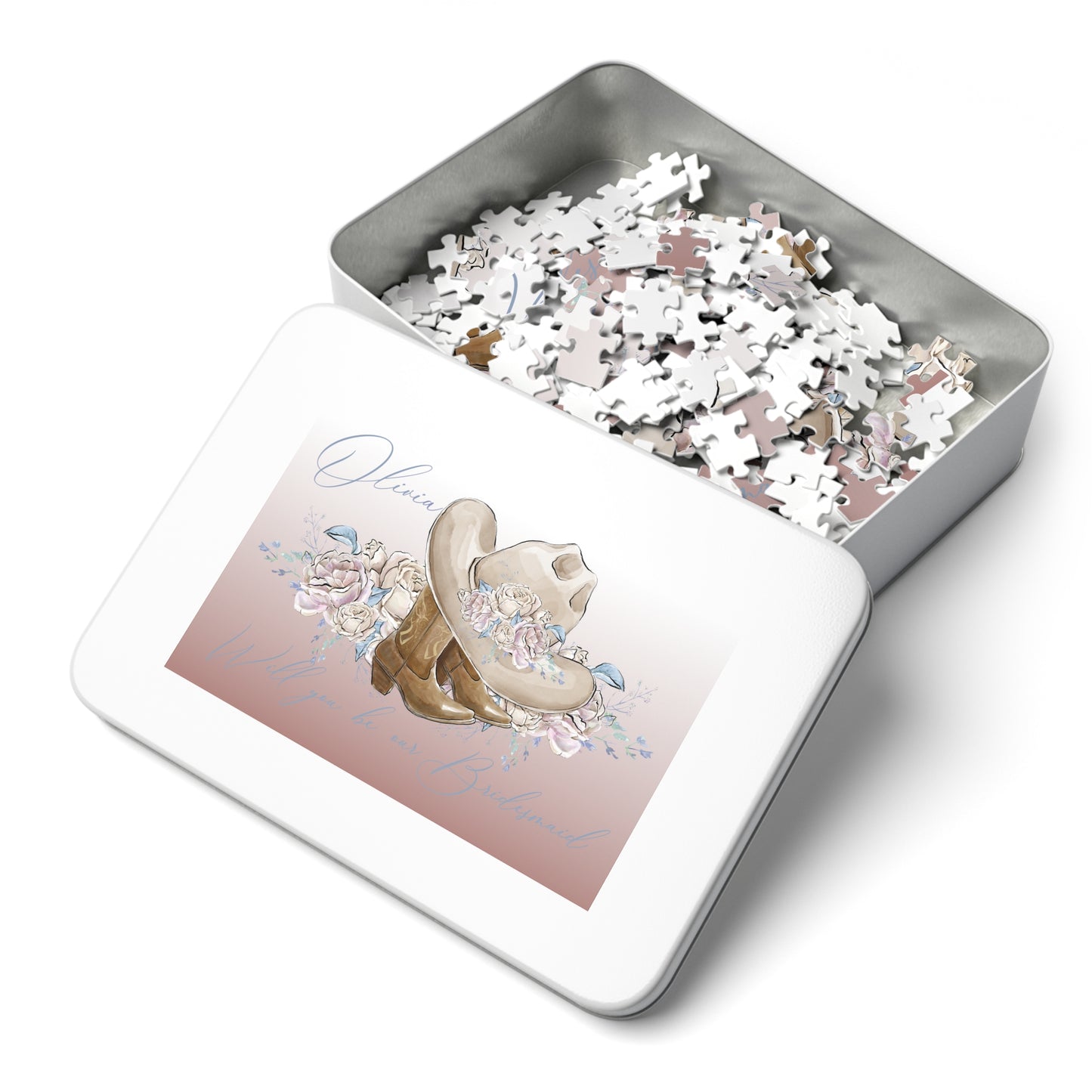 Jigsaw Puzzle, Western, Romance Floral, Bridal, Will you be our Bridesmaid, Personalised/Non-Personalised (30, 110, 252, 500,1000-Piece)