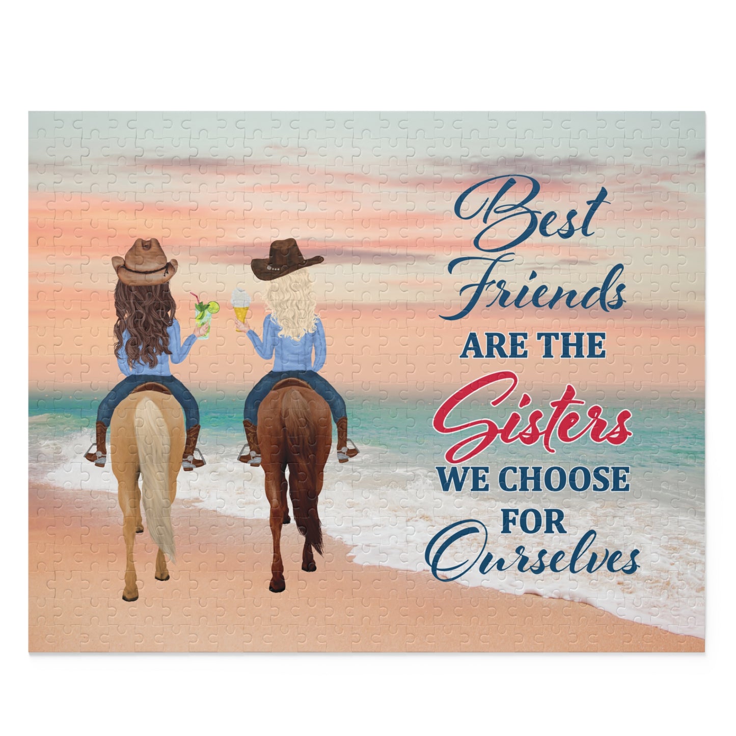 Personalised/Non-Personalised Puzzle, Country & Western, Best Friends (120, 252, 500-Piece)