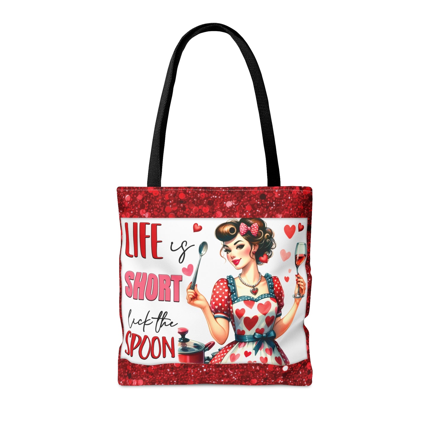 Tote Bag, Retro, Life is Short Lick the Spoon