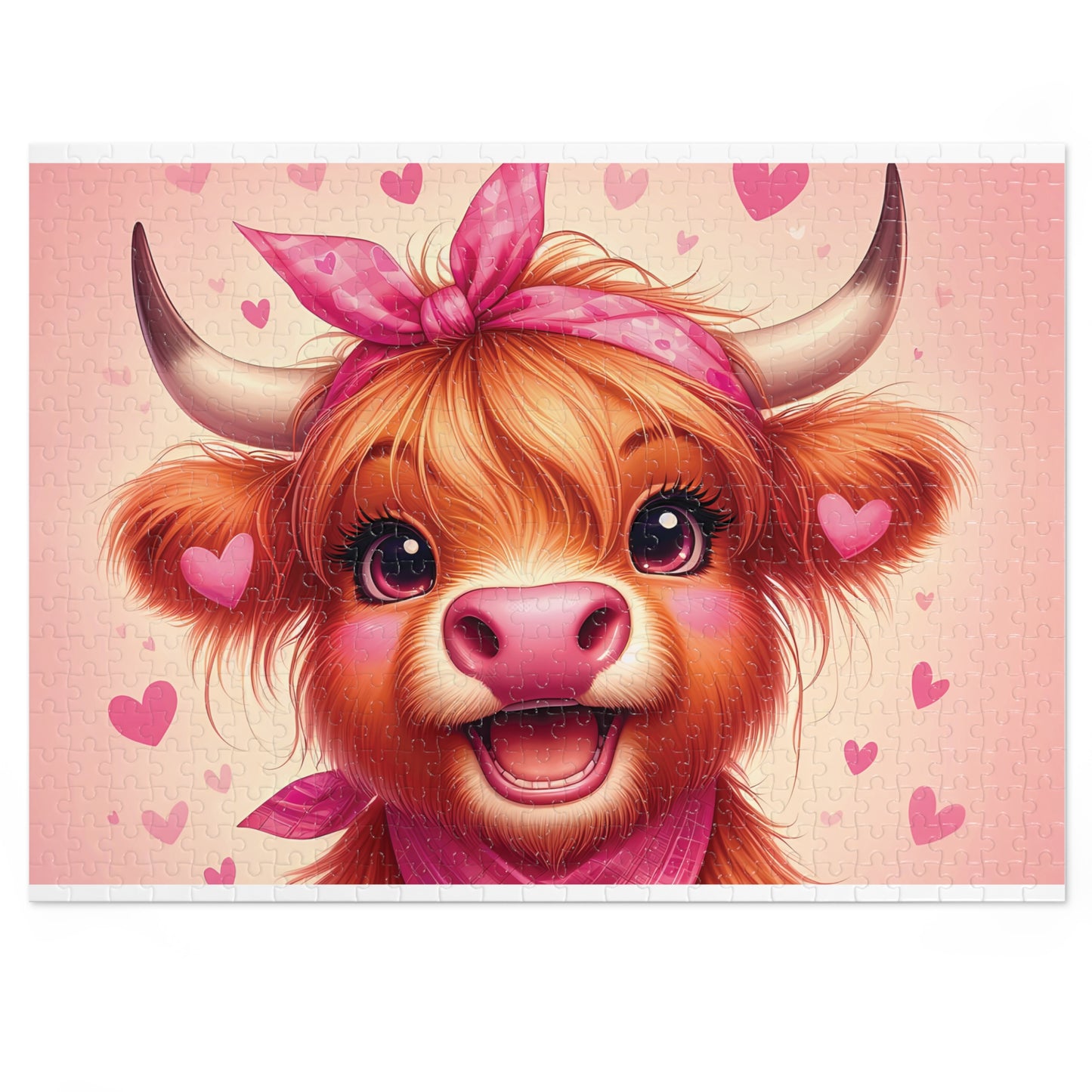 Puzzle, Highland Cow, Personalised/Non-Personalised (30, 110, 252, 500,1000-Piece) awd-616