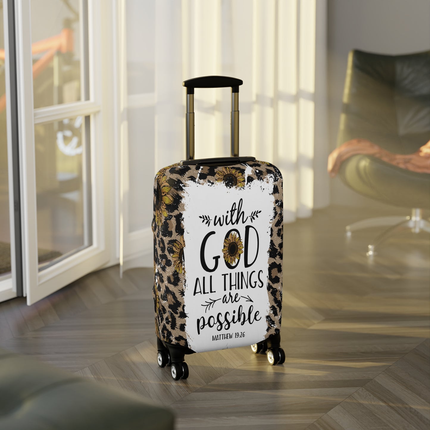 Luggage Cover, Bible Verse, With God all things are Possible, awd-1463