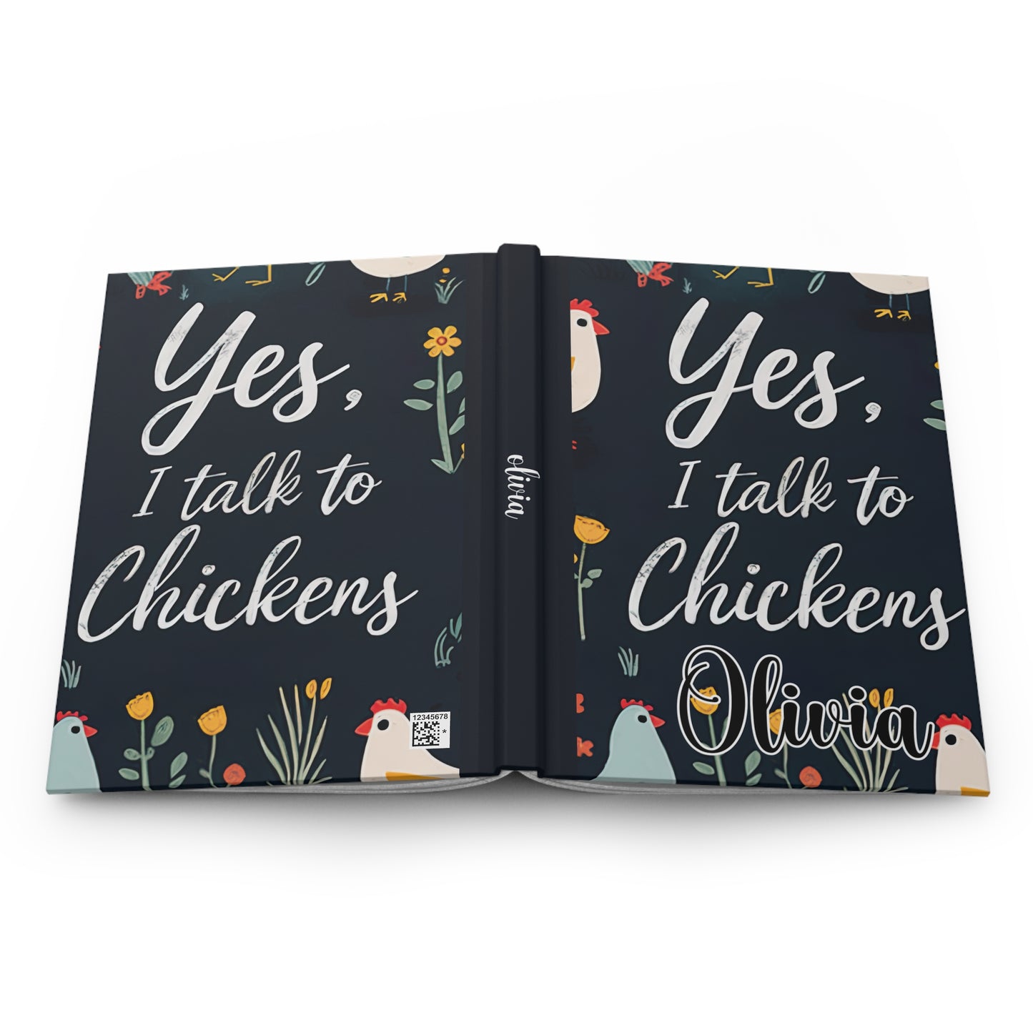 Personalised Hardcover Journal Matte, Chickens, Yes I talk to Chickens, awd-1678