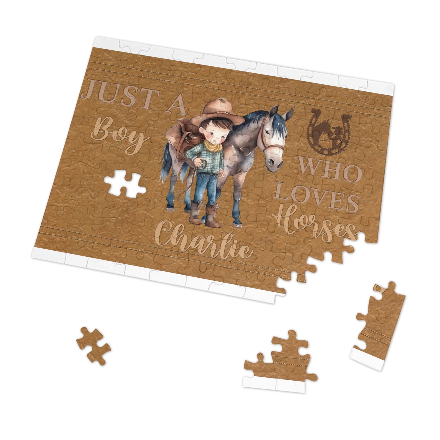 Jigsaw Puzzle, Western, Just aBoy Who Loves Horses, Personalised/Non-Personalised (30, 110, 252, 500,1000-Piece)