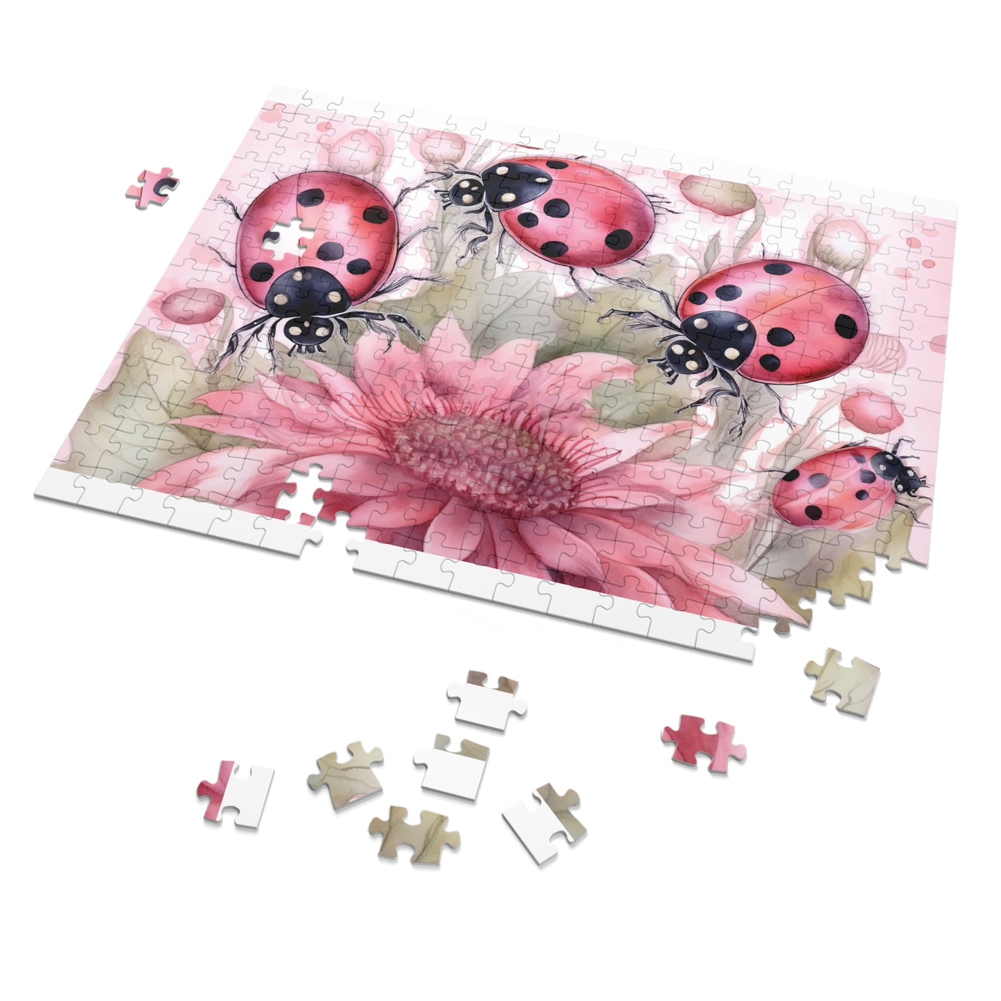 Jigsaw Puzzle, Floral, Ladybirds, Personalised/Non-Personalised (30, 110, 252, 500,1000-Piece)