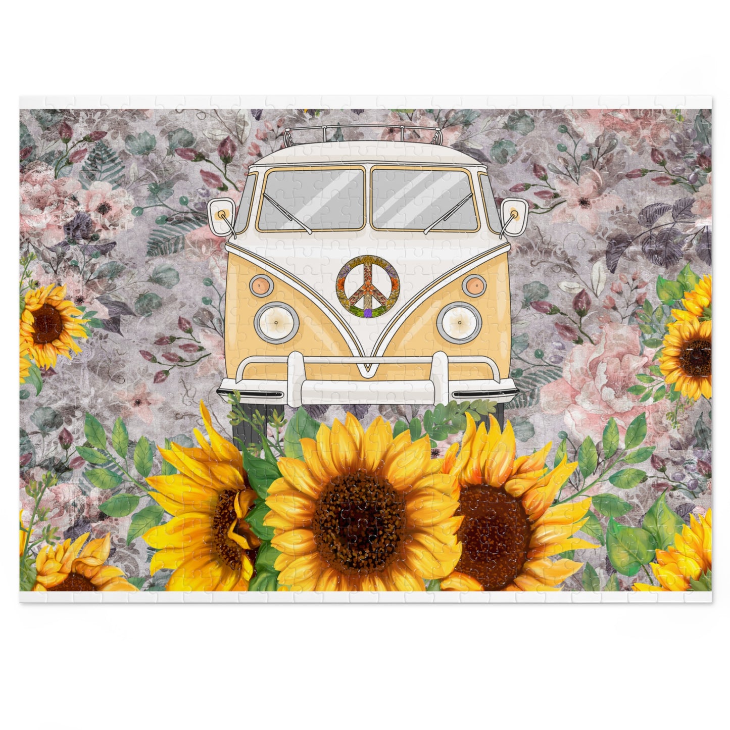 Jigsaw Puzzle, Sunflower, Combi Van, Personalised/Non-Personalised (30, 110, 252, 500,1000-Piece)