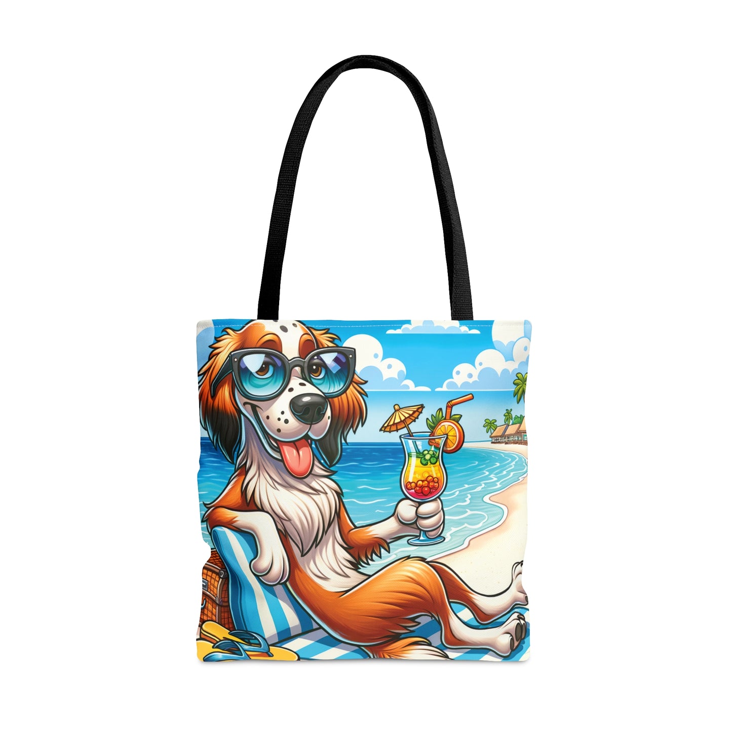 Tote Bag, Dog on Beach, English Setter, Tote bag, awd-1211