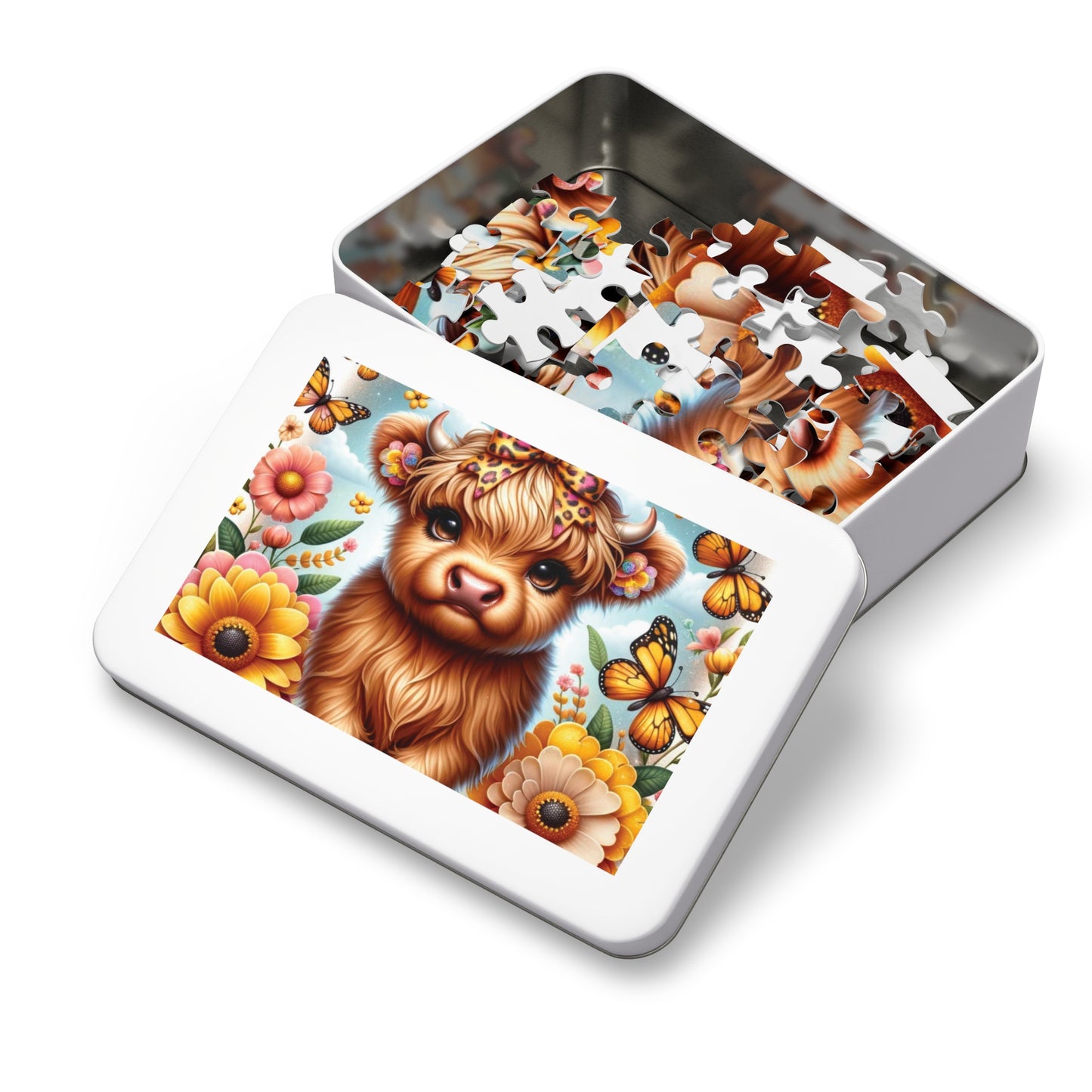 Puzzle, Highland Cow, Personalised/Non-Personalised (30, 110, 252, 500,1000-Piece) awd-658