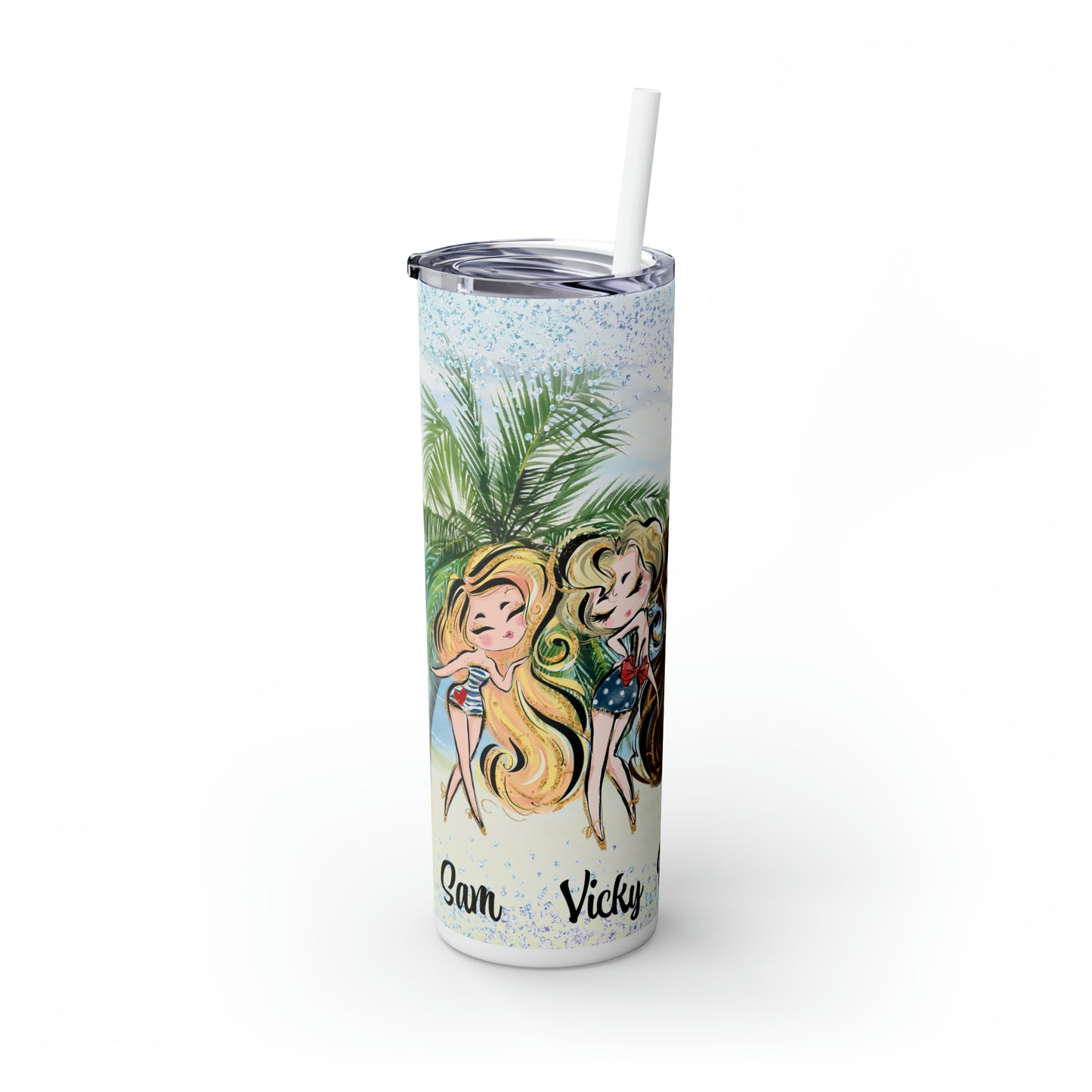 Skinny Tumbler with Straw, 20oz, Best Friends are Sisters we choose for ourselves