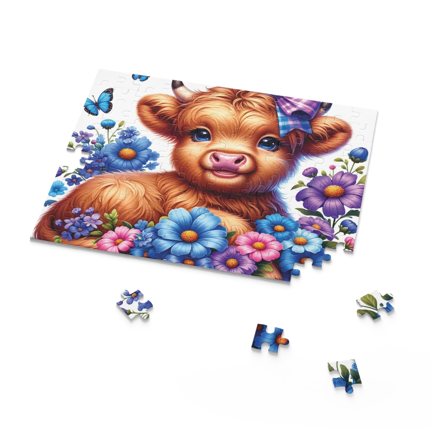 Personalised/Non-Personalised Puzzle, Highland Cow (120, 252, 500-Piece)