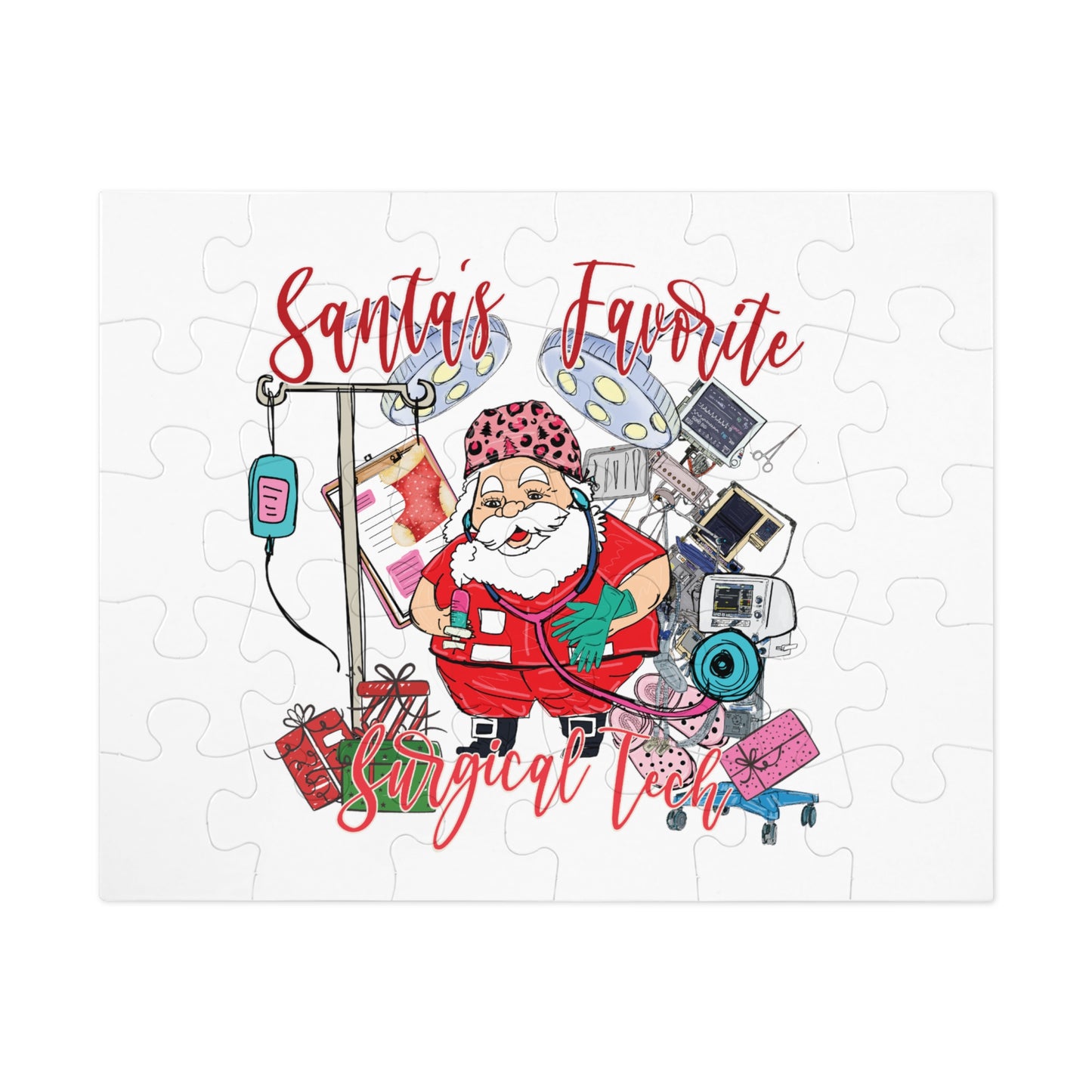 Jigsaw Puzzle, Santa's Favorite Surgical Tech, Personalised/Non-Personalised (30, 110, 252, 500,1000-Piece)