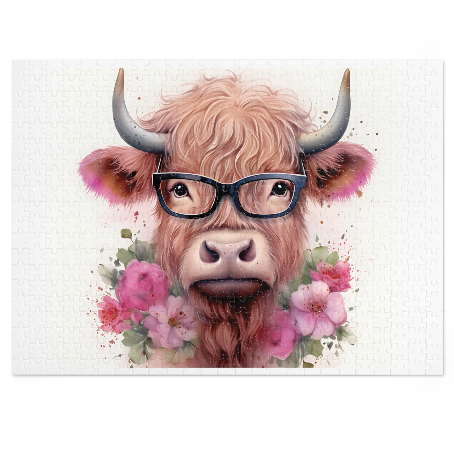 Jigsaw Puzzle, Highland Cow, Personalised/Non-Personalised (30, 110, 252, 500,1000-Piece)