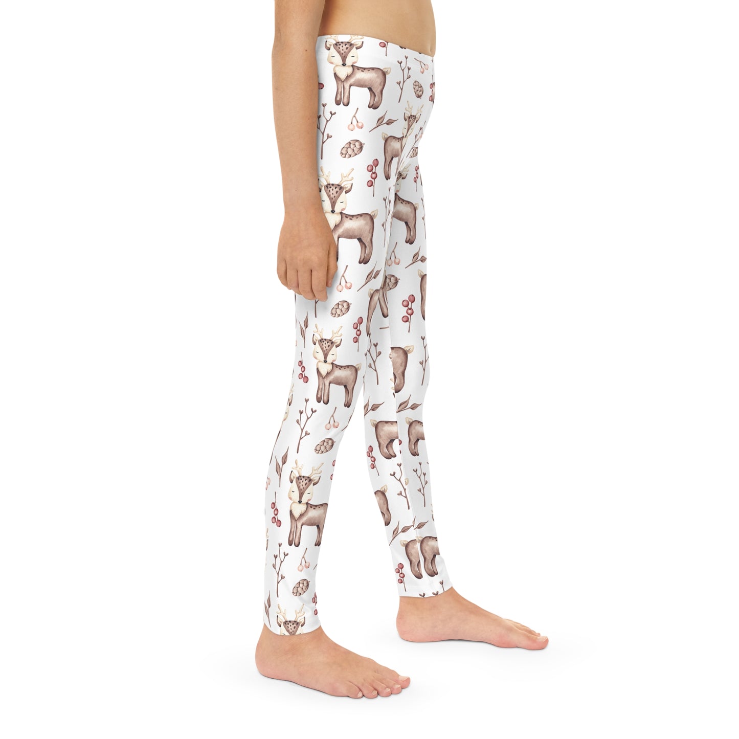 Youth Full-Length Leggings, Deer Design