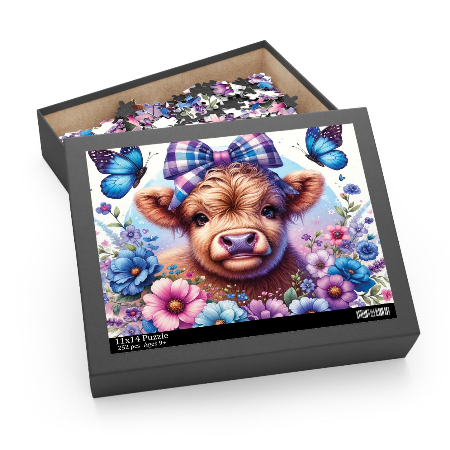 Personalised/Non-Personalised Puzzle, Highland Cow (120, 252, 500-Piece)