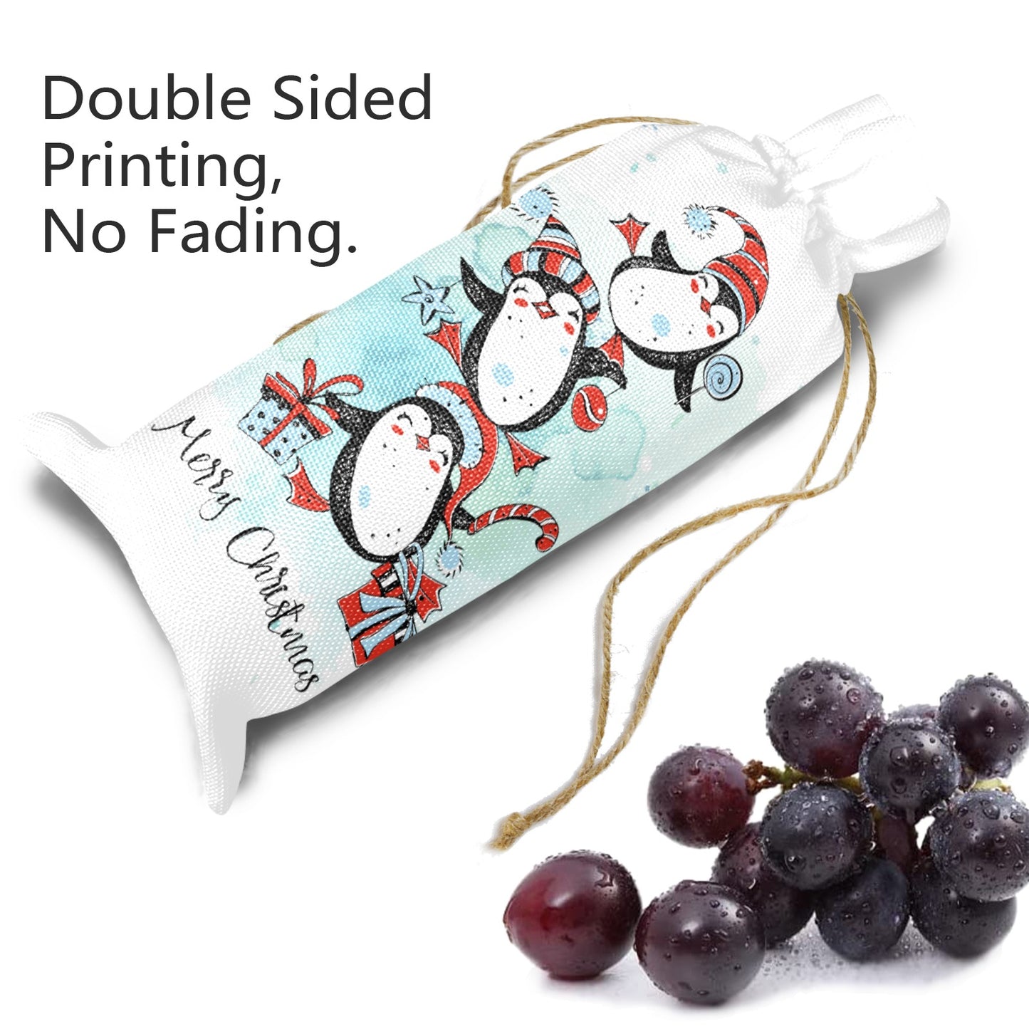 penguin tree Linen Wine Bottle Bag