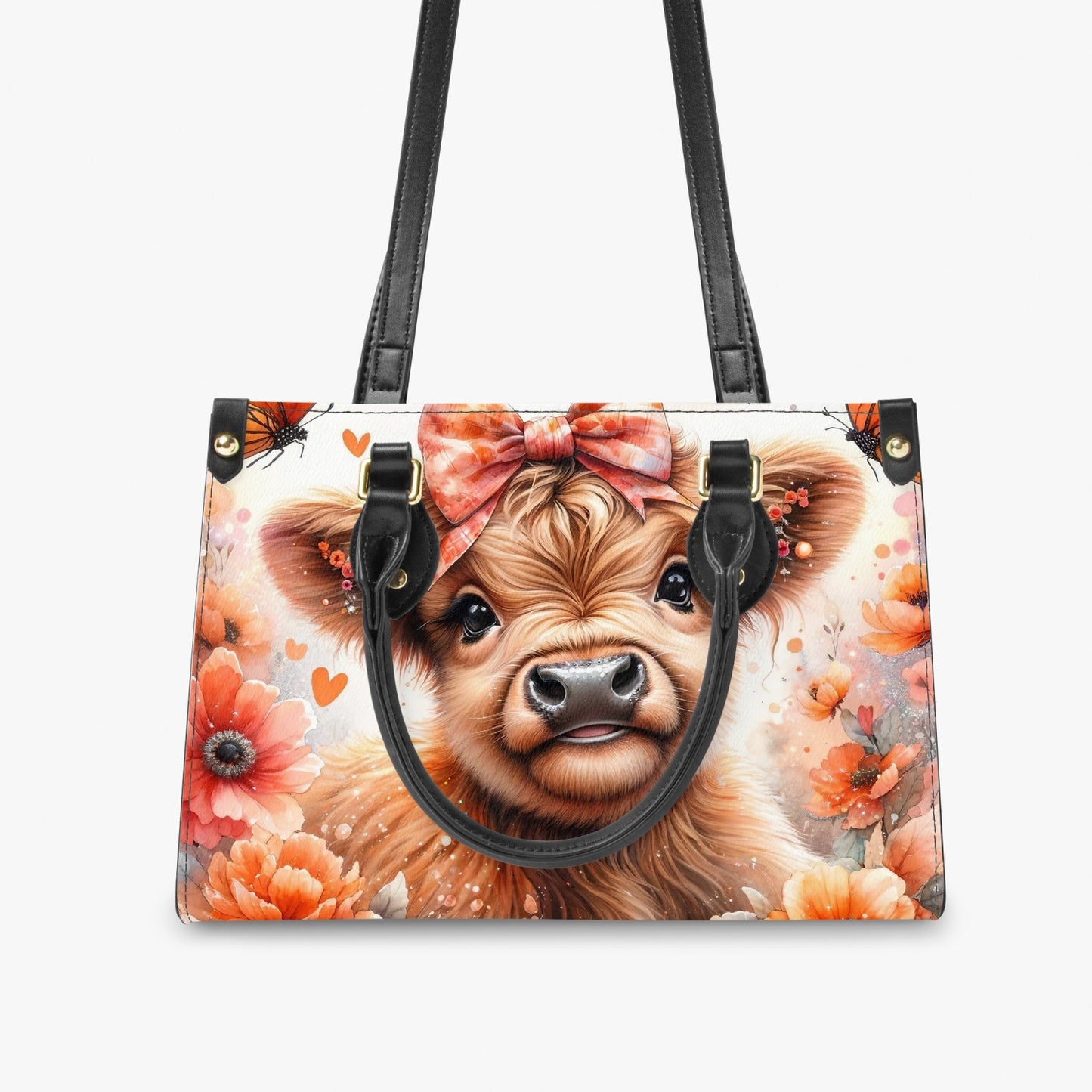 Women's Tote Bag - Long Strap - Highland Cow