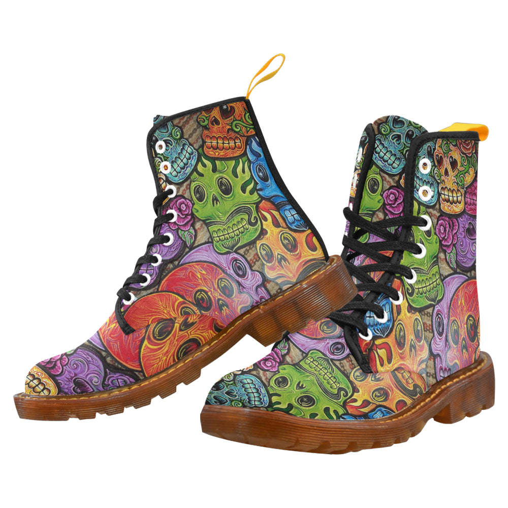 polychrome skull Martin Boots For Men Model 1203H