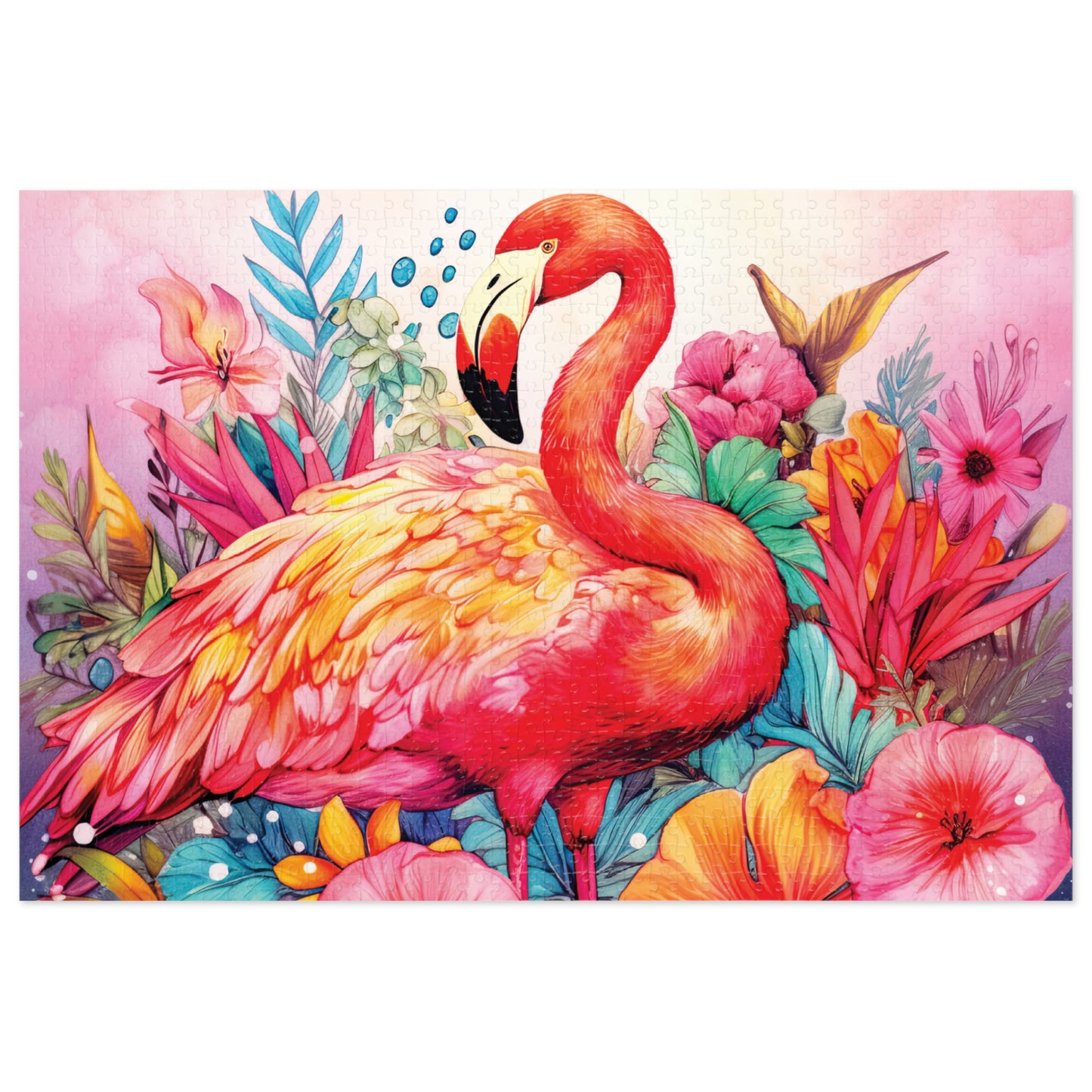 Jigsaw Puzzle, Flamingo, Personalised/Non-Personalised (30, 110, 252, 500,1000-Piece)