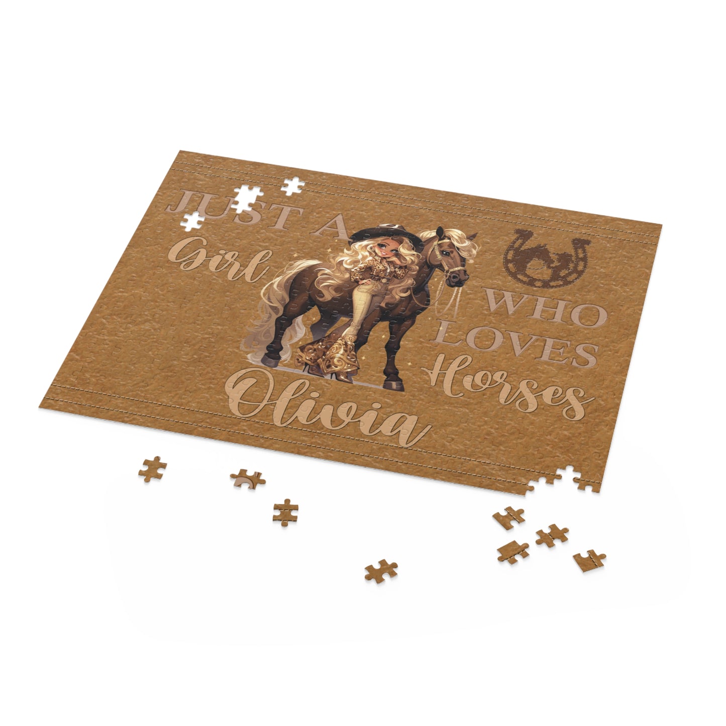 Personalised/Non-Personalised Puzzle, Just a Girl Who Loves Horses (120, 252, 500-Piece)