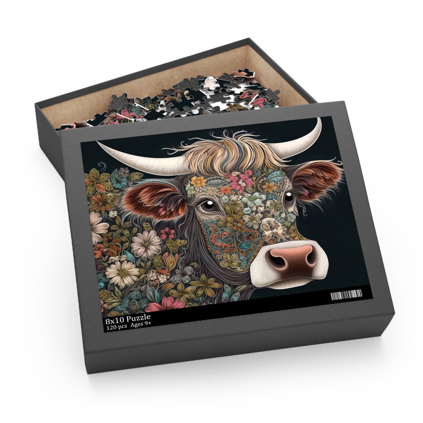 Personalised/Non-Personalised Puzzle, Highland Cow (120, 252, 500-Piece)