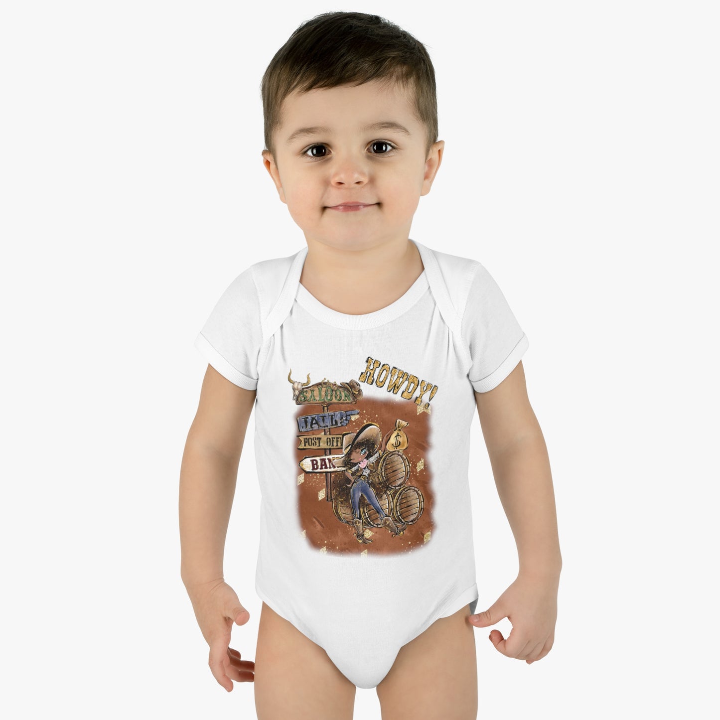 Infant Baby Rib Bodysuit, Howdy Cowgirl baby Bodysuit