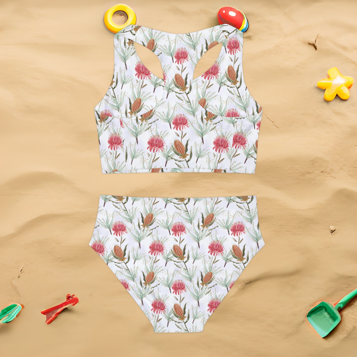 Girls Two Piece Swimsuit, Australian Floral