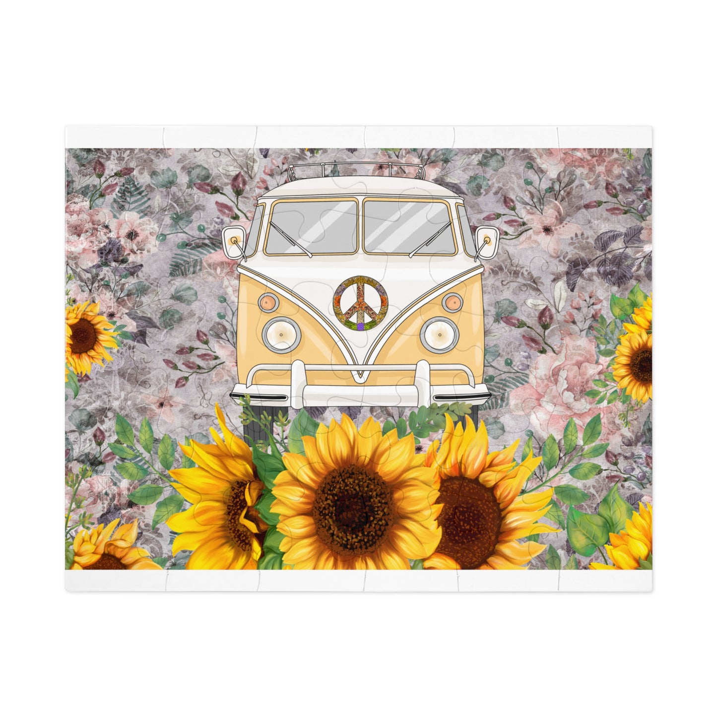 Jigsaw Puzzle, Sunflower, Combi Van, Personalised/Non-Personalised (30, 110, 252, 500,1000-Piece)