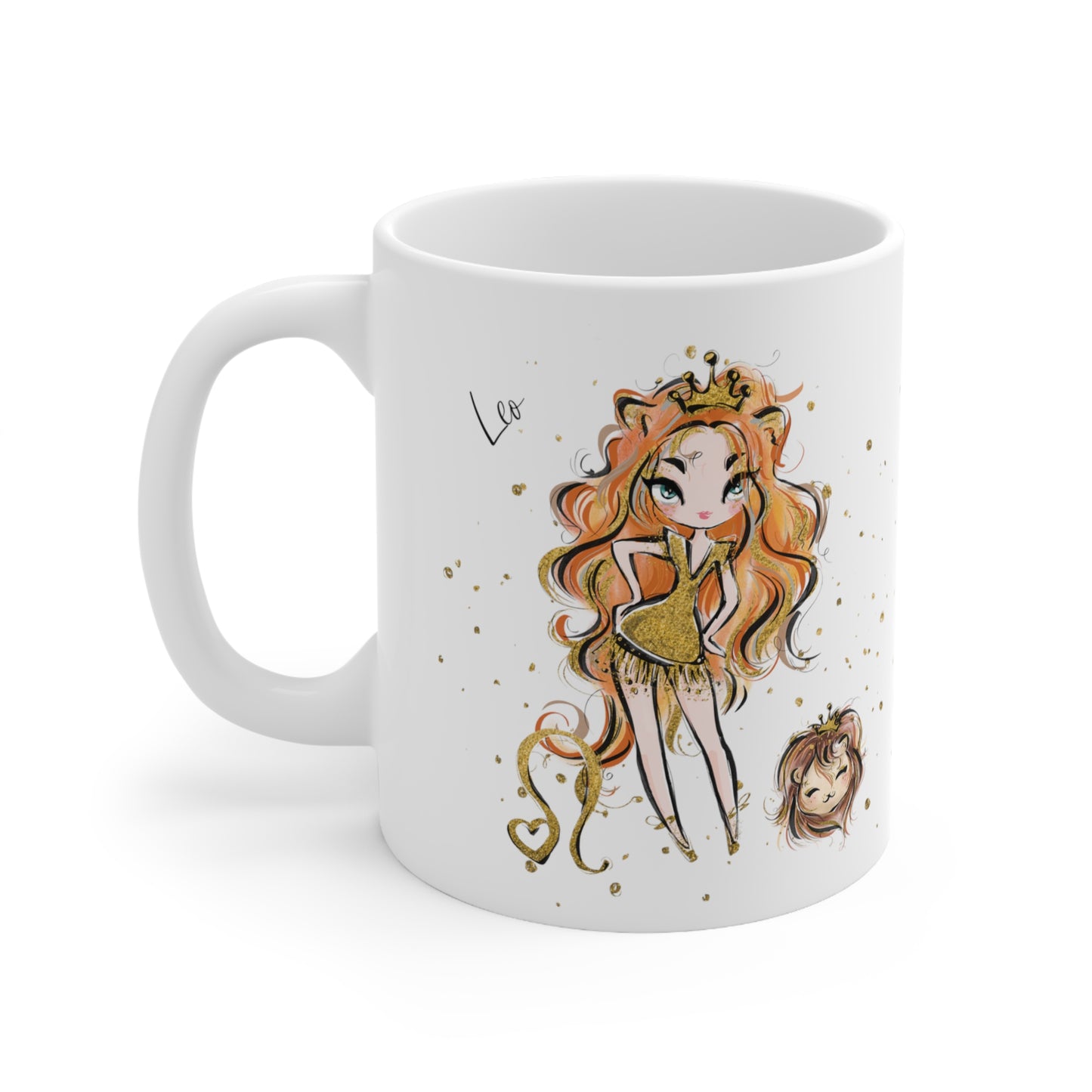 Personalised/Non Personalised Zodiac Sign, Leo, Ceramic Mug 11oz