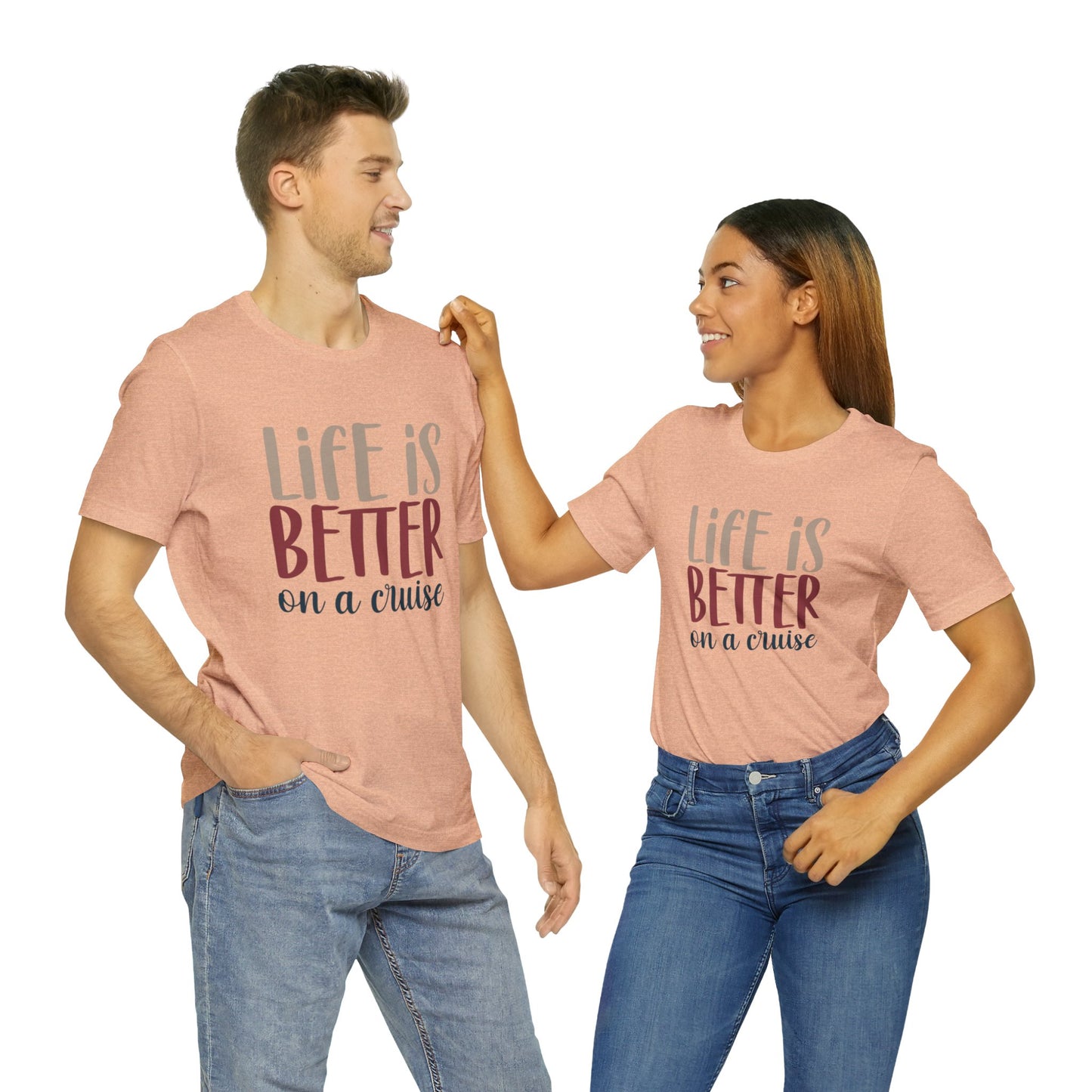 Unisex Adults Jersey Short Sleeve Tee, Cruise Tee, Life is Better on a Cruise, 100% Cotton, Light Fabric 142 g/m²