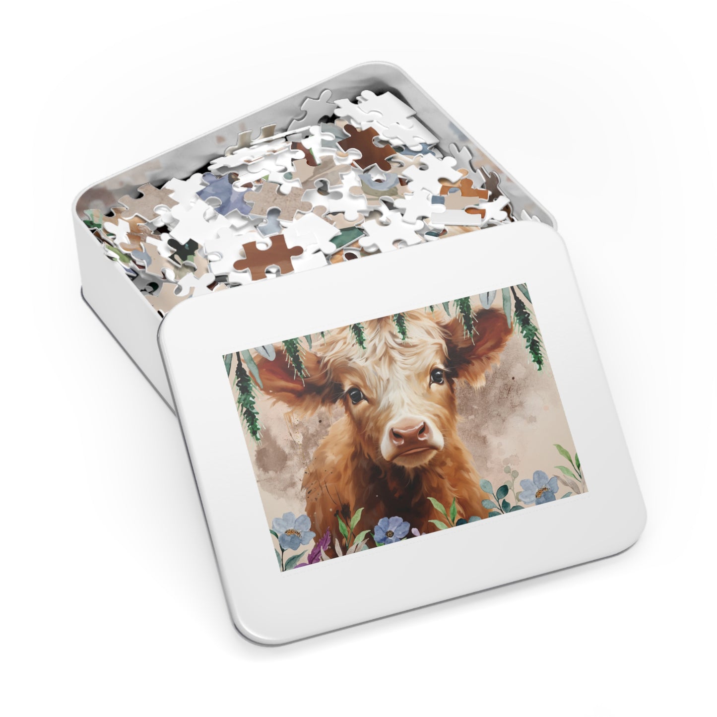 Jigsaw Puzzle, Highland Cow, Personalised/Non-Personalised (30, 110, 252, 500,1000-Piece)