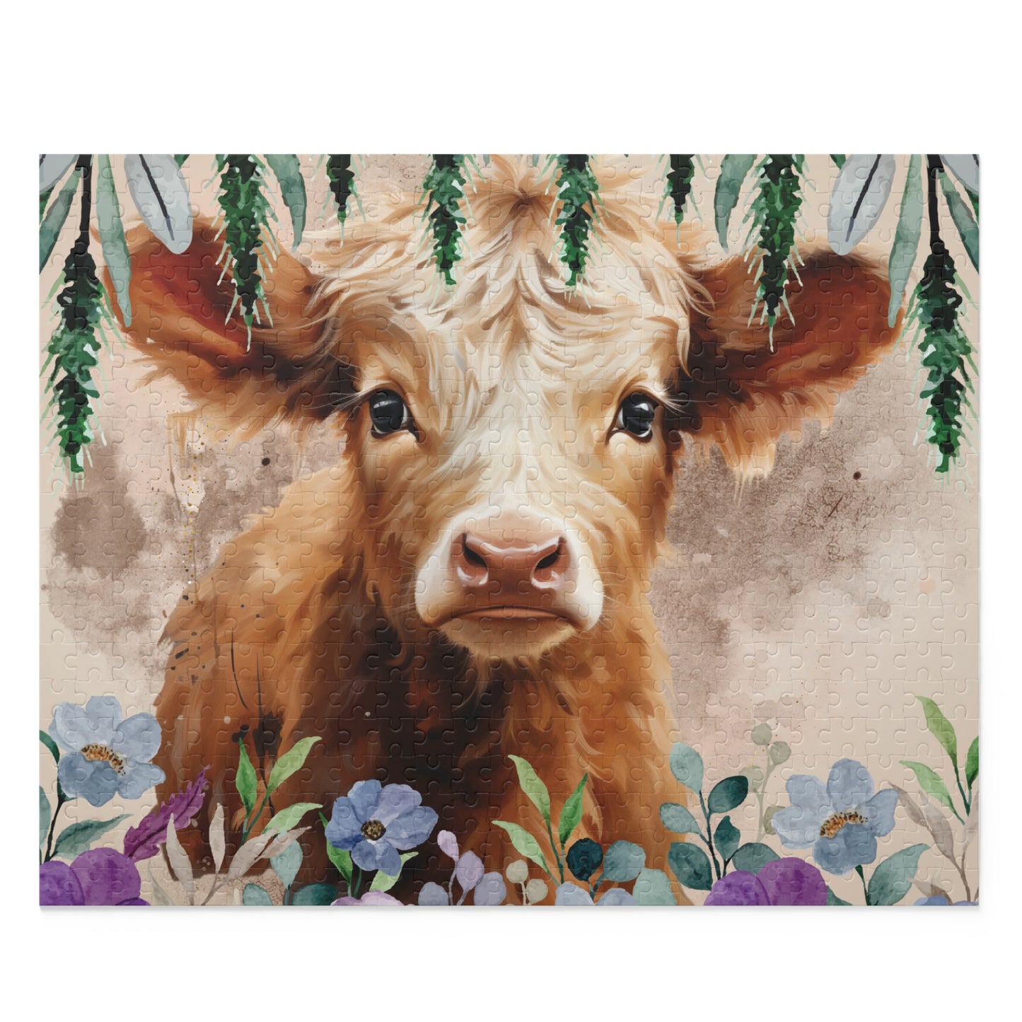 Personalised/Non-Personalised Puzzle, Highland Cow (120, 252, 500-Piece)