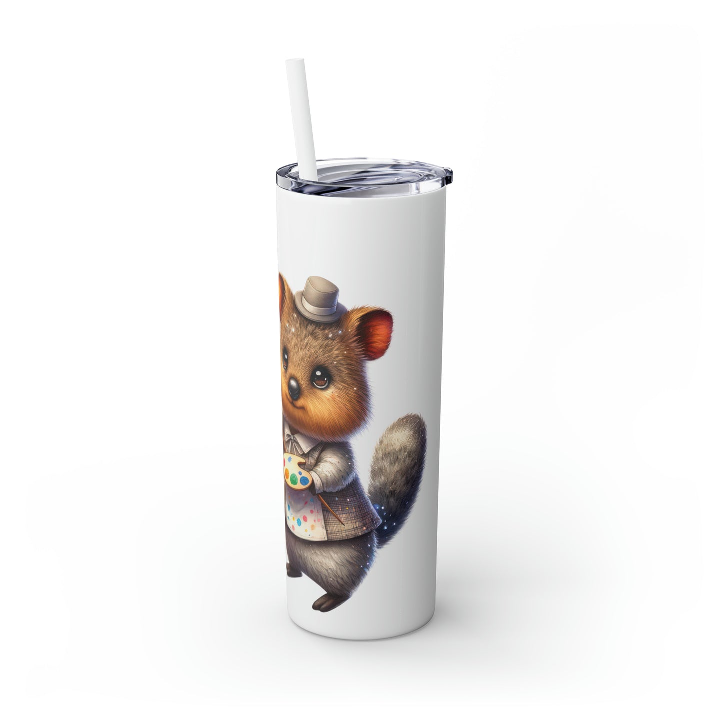 Skinny Tumbler with Straw, 20oz, Australian Animal, Quokka, awd-1328