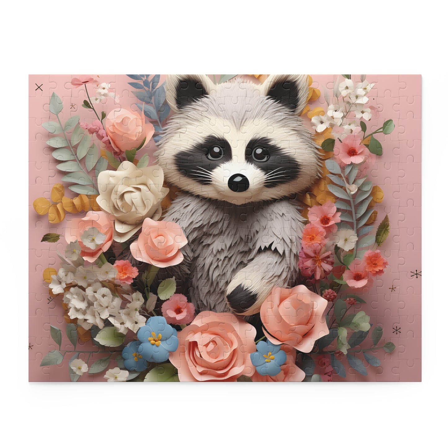 Personalised/Non-Personalised Puzzle, Racoon (120, 252, 500-Piece)