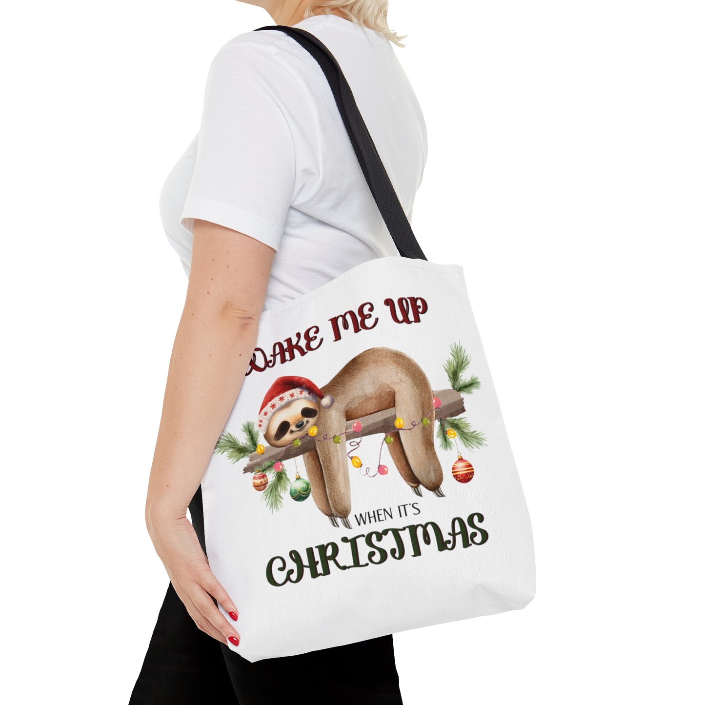 Tote Bag, Christmas, Sloth, Personalised/Non-Personalised Tote bag