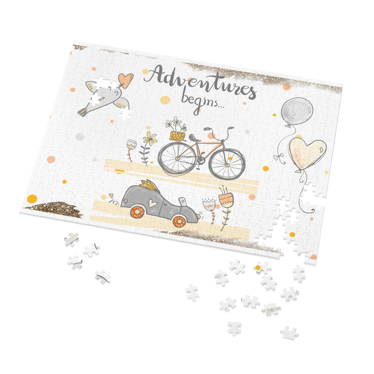 Jigsaw Puzzle, Travel, Let the Adventures Begin, Personalised/Non-Personalised (30, 110, 252, 500,1000-Piece)